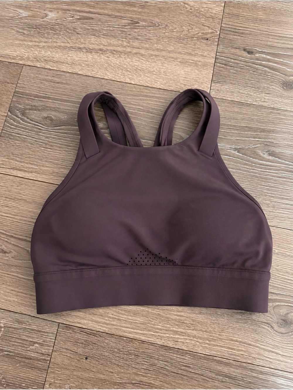 Lululemon High-Neck Sports Bra, light brown, size 8